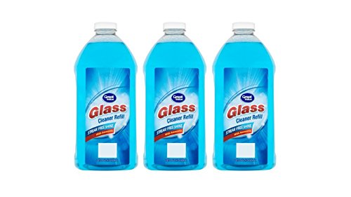 Great Value Streak-Free Shine Glass Cleaner Refill,with Ammonia (3-Bottles of 67.6 fl oz)