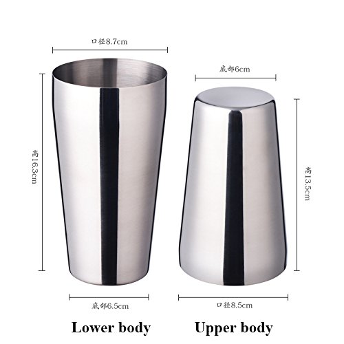 9Pcs 700ML Stainless Steel Cocktail Jigger Mixer Bar Drink Shaker Bartender Set Restaurant Supplies - Thumbnail 2