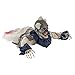 Halloween Haunters 2 Foot Animated Creepy Crawling Motion Clown Reaper Zombie Groundbreaker Moving Body LED Eyes Prop Decoration - Scary Spooky Howls, Laughs - Haunted House Party Display