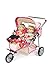 Twin DOLL Jogger Stroller with Diaper Bag, Off white/Pink designed (Bitty Twins) by Exquisite Buggy