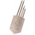 JIMEI True Natural Travertine Marble Rotating Revolver Pen Holder Stand for Desk - Free Spinning Executive Pencil Holder - Cool Gadgets For Desktop Organizer, Birthday Gifts for Men & Women