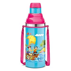Milton Kool Stunner 400 Insulated Inner Steel Water Bottle for Kids, 400 ml, Blue