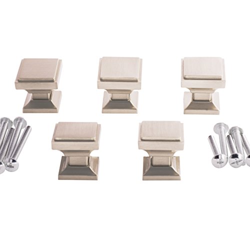 Southern Hills Square Brushed Nickel Knobs Pack of 5 Kitchen eBay