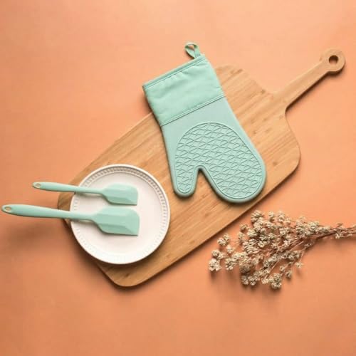 Luva de Silicone Térmica Resistência Suporta calor até 220°C Forro Interno Macio À Prova de Calor Antiderrapante e Impermeável Luva Para Forno e Fogão Premium Segurança e Conforto (Preto)