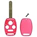 KeylessOption Just the Case Keyless Entry Remote Head Key Combo Fob Shell - Pink