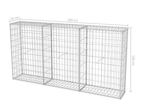 Gabione, Gabion Netzkorb Pflanzen Hochbeet aus Verzinkter Stahl für Garten, 100 x 50 x 100 cm – Bild 4