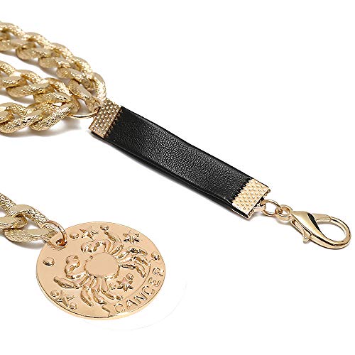 Juland Multilayer Alloy Waist Chain Body Chain for Women Golden Waist Belt Pendant Belly Chain Adjustable Body Harness for Jeans Dresses - Crab - Thumbnail 4