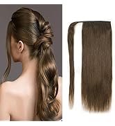 MSCOCO Ponytail Extension Human Hair Chocolate Brown Clip on Ponytail Hair Extension 100% Real Re...