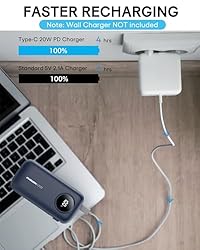 AYEWAY 10000mAh Mini Portable Charger with Built-in