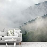 Wall Mural Foggy Forest Removable Self-Adhesive Wallpaper Wall Decoration for Bedroom Living Room - 66x96 inches