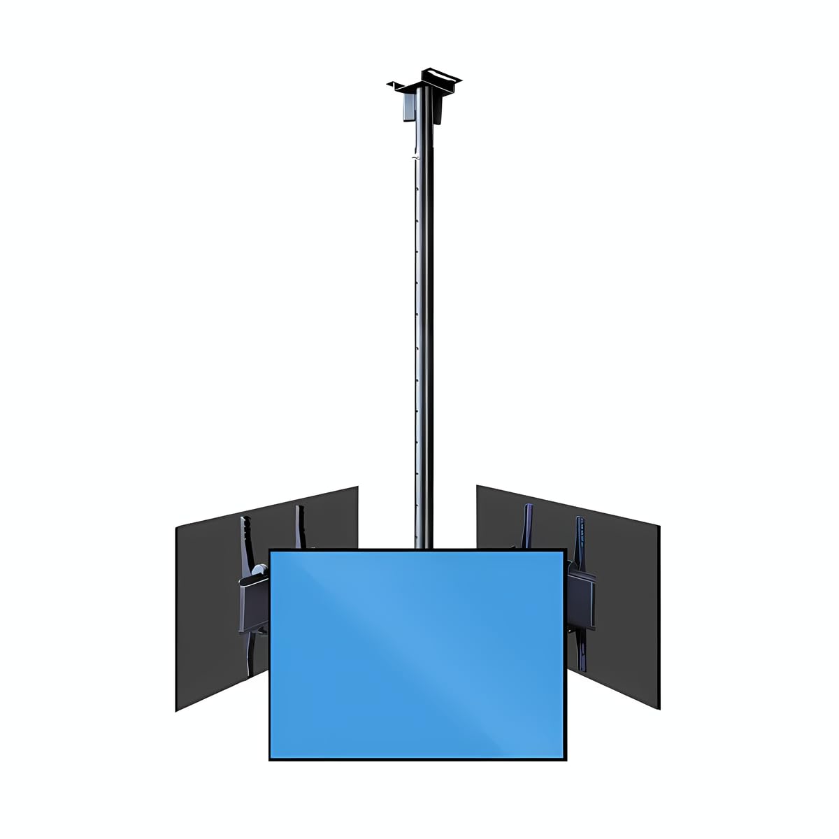 Triple Sided Ceiling TV Mount, Adjustable Height Telescoping Tilt and ...