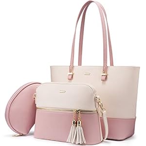 LOVEVOOK Bolsos de Las Mujeres Bolsos Hobo Bolso de Mano Satchel Cartera Set 3pcs