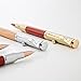 X2 Depot Brass/Rosewood Bullet Shaped Ballpoint Pen with Rifle Design Clip, Satin Chrome