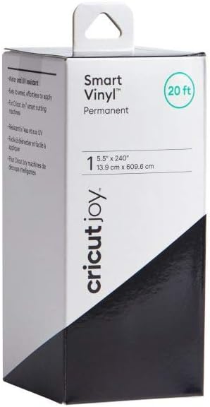 Cricut Joy Smart Vinyl - Permanent Value Roll (20 ft), Black, 2.4M