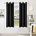 DWCN Blackout Curtains Room Darkening Thermal Insulated Grommet Window Curtain for Bedroom Living Room 42 x 63 Inch 1 Panel, Black Thick Curtain