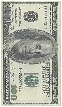 100 Dollar Bill Money Pattern Custom Beach Hotel Travel Washcloth Hand Towel Warmer Soft and Comfortable 80% Polyester 20% Cotton, (16" x 28")
