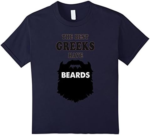 Kids bearded Greek Gift tshirt, Greece Costume beards tees shirt 12 Navy