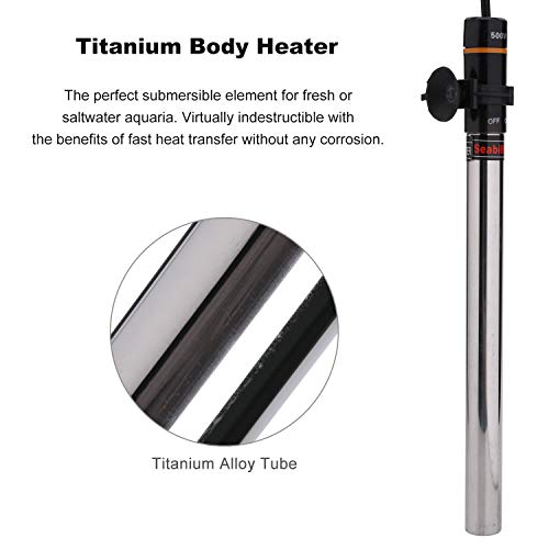 Lineba 500 Watt Submersible Aquarium Heater, Fish Aquarium Heater with LED Temperature Display for Fish Tank