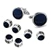 BodyJ4You Tuxedo Cufflinks Shirt Button Studs Mens Blue Set Formal Business Classic Wedding Jewelry