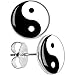 Black White Yin Yang Stud Earrings