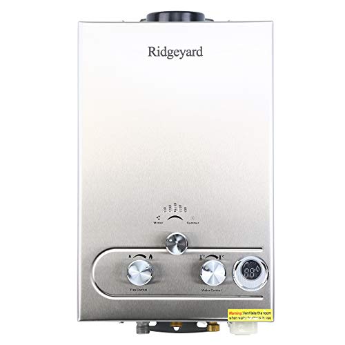 Ridgeyard Propane LPG Gas Tankless Water Heater Instant Hot Water Boiler with Shower Head (8L)