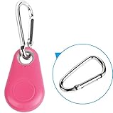 iMounTek Mini Smart Anti-Lost Alarm Wireless Bluetooth Remote GPS Tracker for Luggage Kids Keys Pets, Bonus Camera Shutter (Pink)