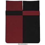 Sweet Home Collection 3 Piece Reversible Polyester Microfiber Goose Down Alternative Comforter Set with Pillow Shams, Full/Queen, Burgundy/Black