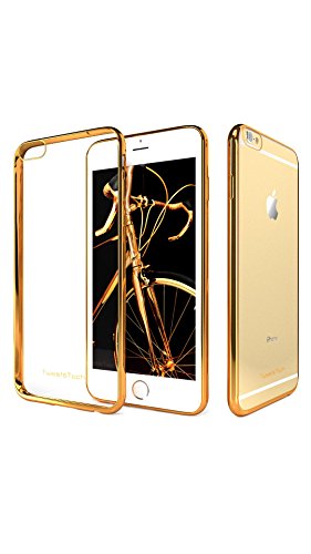 iPhone 6 Case, iPhone 6S Case, TweetsÂ® Case Cover TPU Bumper Crystal Clear, Soft, Shock-absorbing Anti-scratch, Ultra-slim 4.7" Transparent â€¦ (Gold)