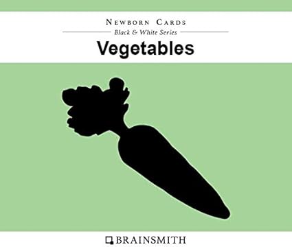 Brainsmith New-Born Baby Vegetables Cards, High Contrast Picture Flash Card Set for Babies and Infants (0-6 month) - Sight and Brain Development