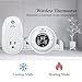 Nashone Digital Wireless Temperature Controller, Built in Temp Sensor Electric Thermostat Socket 3 Prong Plug LCD Display Outlet Heating Cooling Mode