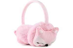 Peecabe Winter Kids Earmuffs Warm Girl Ear Muffs For Toddler Kid Children Earmuff with Cat Ears Girls Ear Warmer (Pink Fox)