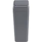 Joyeen Plastic Trash Waste Bin with Swing Lid, 12 Liter Garbage Can (Grey) | Plastic Material, Swing Lid Design, Small Size Trash Bin for Bathroom, Bedroom, Living Room and Dorm