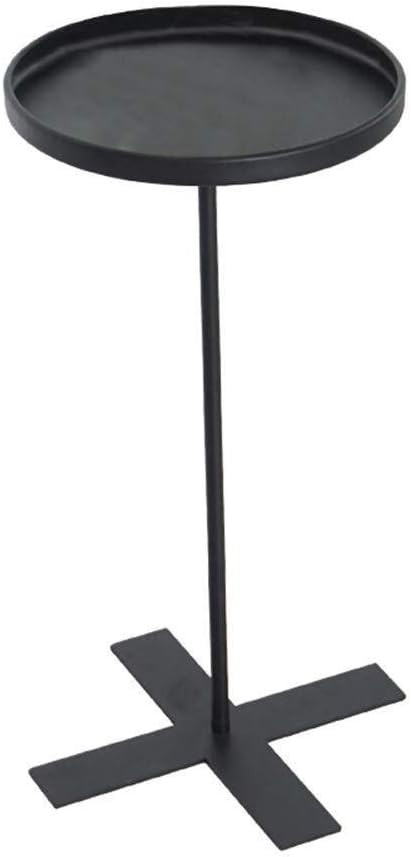 LXJJDGF Mesa Redonda Pequeña, Nórdica Negra Sofá De Hierro Forjado Mesa