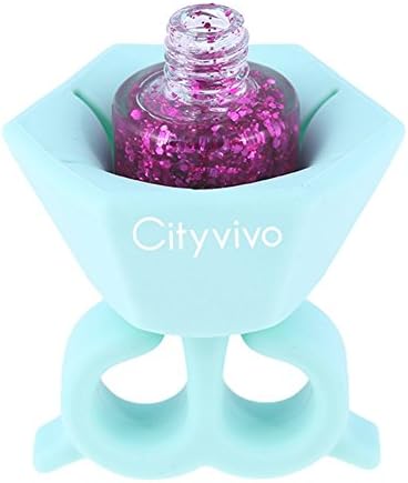 Cityvivo Soft Silicone Wearable Nail Polish Bottle Holders Finger Stand Ring Nail Art Tools
