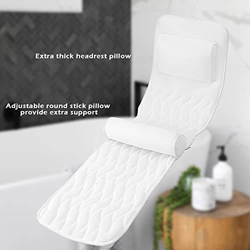 AEROiVi Full Body Bath Pillow with Lumbar Pillow Bathtub Cushion with