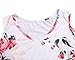 ECOWISH Womens Summer Floral Print Cut Out Shoulder with Ruffle Sleeve T Shirt Blouse(7 Color, S-2XL) White