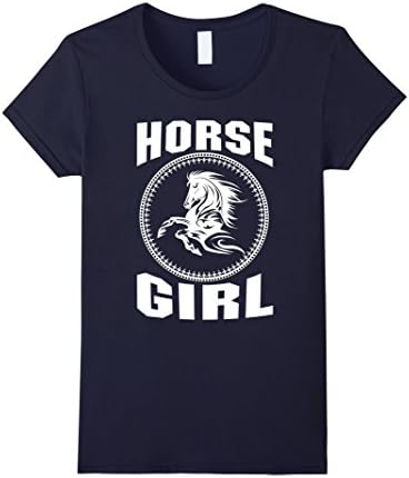 Womens Horse Girl T Shirt I Love My Horses Racing Riding Gifts Large Navy