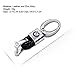 VILLSION 2Pack Genuine Leather Car Logo Keychain with Zinc Alloy Buckle Key Chain Gift