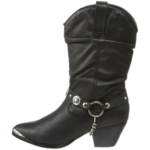 Ladies' Dingo® Pigskin Slouch Harness Boot, BLACK, 9W - Thumbnail 5