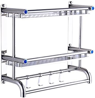 YONGLIANGweiyuzhiwujiao YONGLIANG Toiletries Toilet Bathroom Shelf 304 Stainless Steel Suction Wall Bathroom Toilet Wall Towel Rack Free Punch (Size : M)