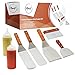 Hibachi Grill BBQ Accessories Griddle Spatula Flat Top Grill Tool Kit Metal Stainless Steel Spatula Set Hamburger Chopper Flipper Kitchen Utensil Set BBQ Grill Accessories Scraper Camping Accessories