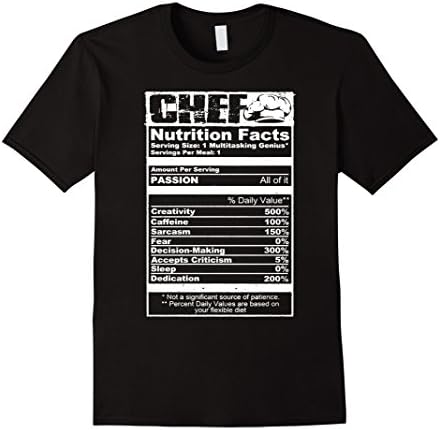 Men's Chef - Nutrition Facts T-Shirt 2XL Black
