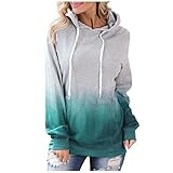 MmNote Women's Casual Comfortable Gradient Color Punk Rock Scoopneck Sweaters Originals Long Sleeve Hoodies