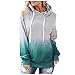 MmNote Women's Casual Comfortable Gradient Color Punk Rock Scoopneck Sweaters Originals Long Sleeve Hoodies