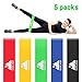 Resistance Loop Exercise Bands Set of 5 for Women Men Legs Butt Arms Shoulders Home Fitness, Stretching, Strength Training, Yoga, Pilates Flexbands