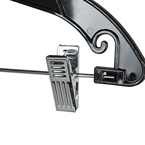 Shop72 - Clothing Hanger Black Plastic For Suit , Pant or Skirt Hanger 17 Inch- Set 12