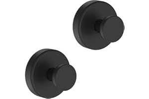 Bntuk Suction Cup Hooks for Door Wreaths, Vacuum Suction Wreath Hanger for Front Door Window Glass, Bath Robe Looafh Shower Hooks for Inside Shower - 2 Pack, Black