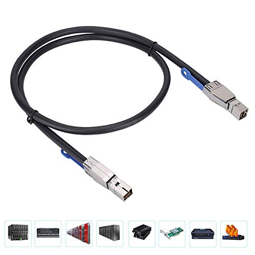 Mugast HD Copper MINISAS Breakout Cable,3.3FT SFF-8644 to SFF-8644 Cable with 4X 12G High Speed Transmission for VR, Data Center, Server, High-Speed Network Card, RAID Disk Array, etc