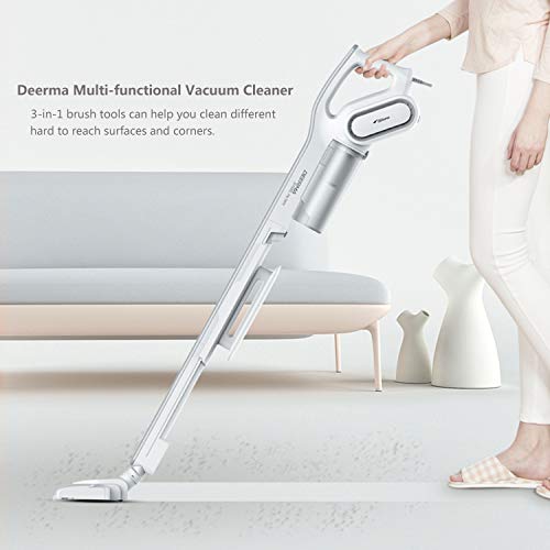 3 in 1 Deerma 15Kpa Handheld Stick Vacuum Cleaner with 600W Motors Powerful Suction, Lightweight Hardwood Floor Vacuum with HEPA Filter for Carpet, pet Hair, Rugs,Curtain