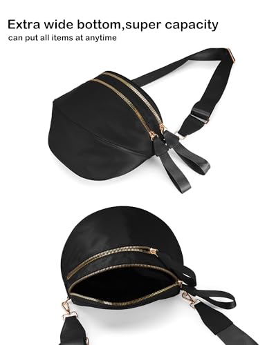 FEIBOON Spacious Nylon Crossbody Bag Bum Bag Handbags Wallets Purses Trendy Shoulder Bag for Women